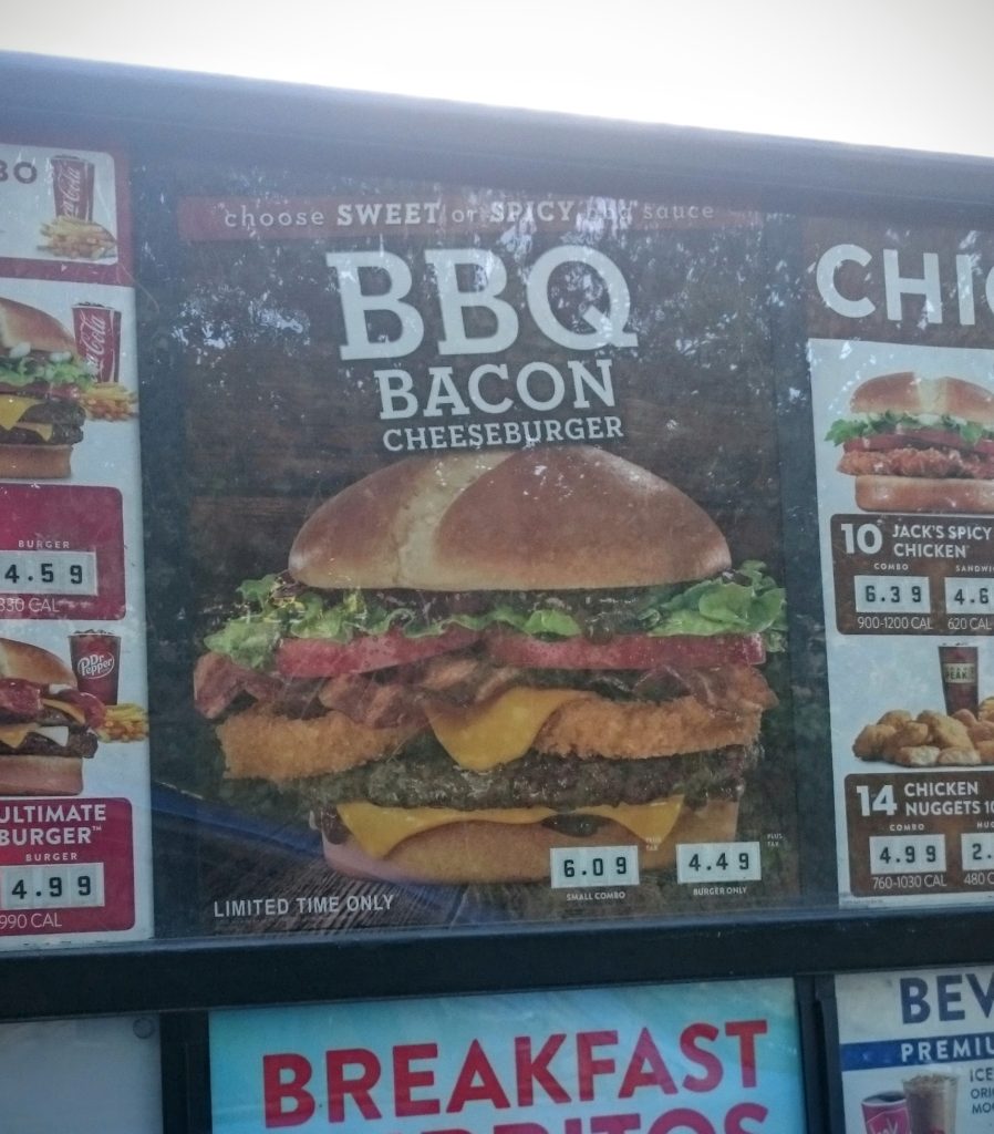 The elusive BBQ Bacon Cheeseburger. Almost certain it's at less than 1% of Jack In The Box restaurants nationwide.